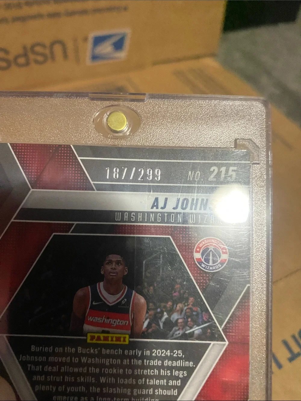AJ Johnson Rookie Card - Red Mosaic Prizm Numbered /299 - Picture 3 of 3